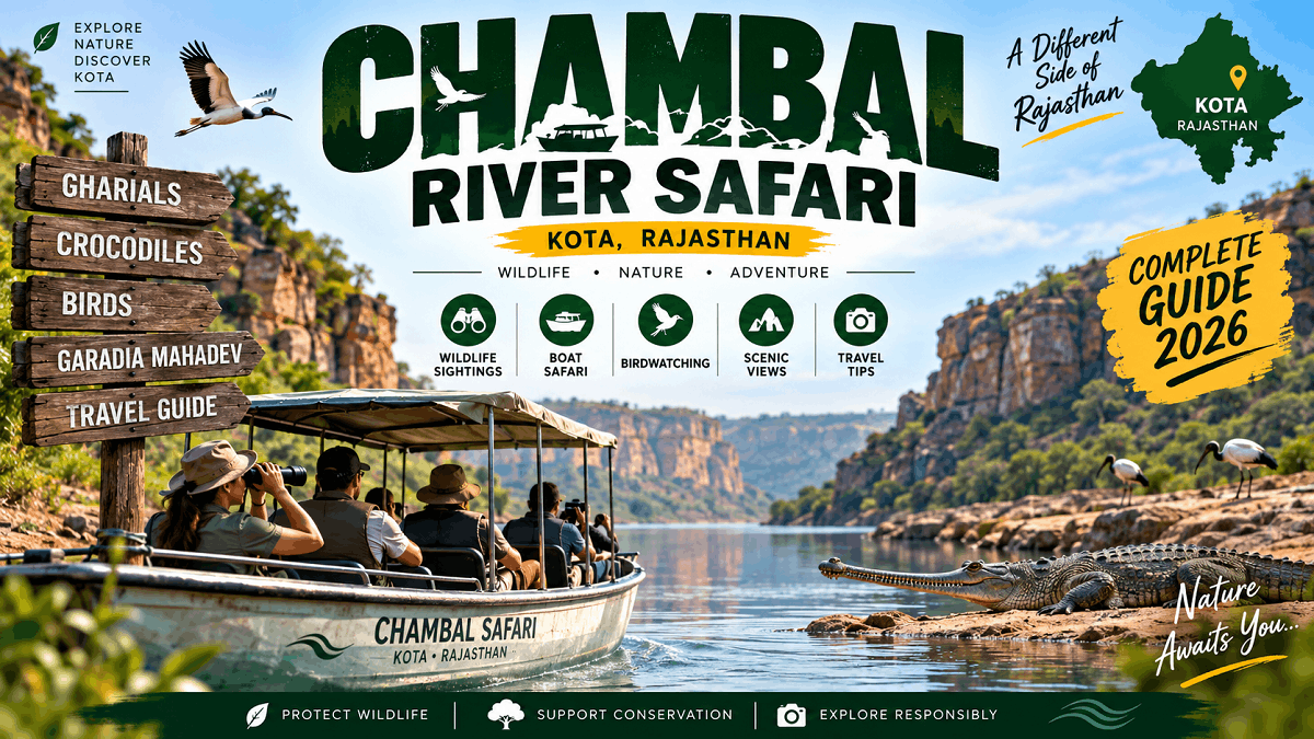 Chambal River Safari Kota Rajasthan with boat and wildlife