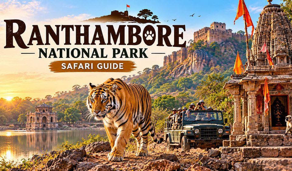 Ranthambore National Park Safari with Bengal tiger and safari jeep