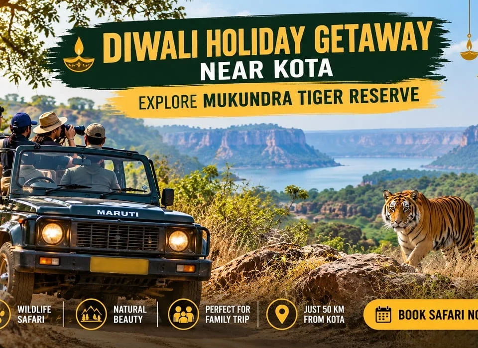 Mukundra Tiger Reserve Gypsy Safari near Kota during Diwali holidays